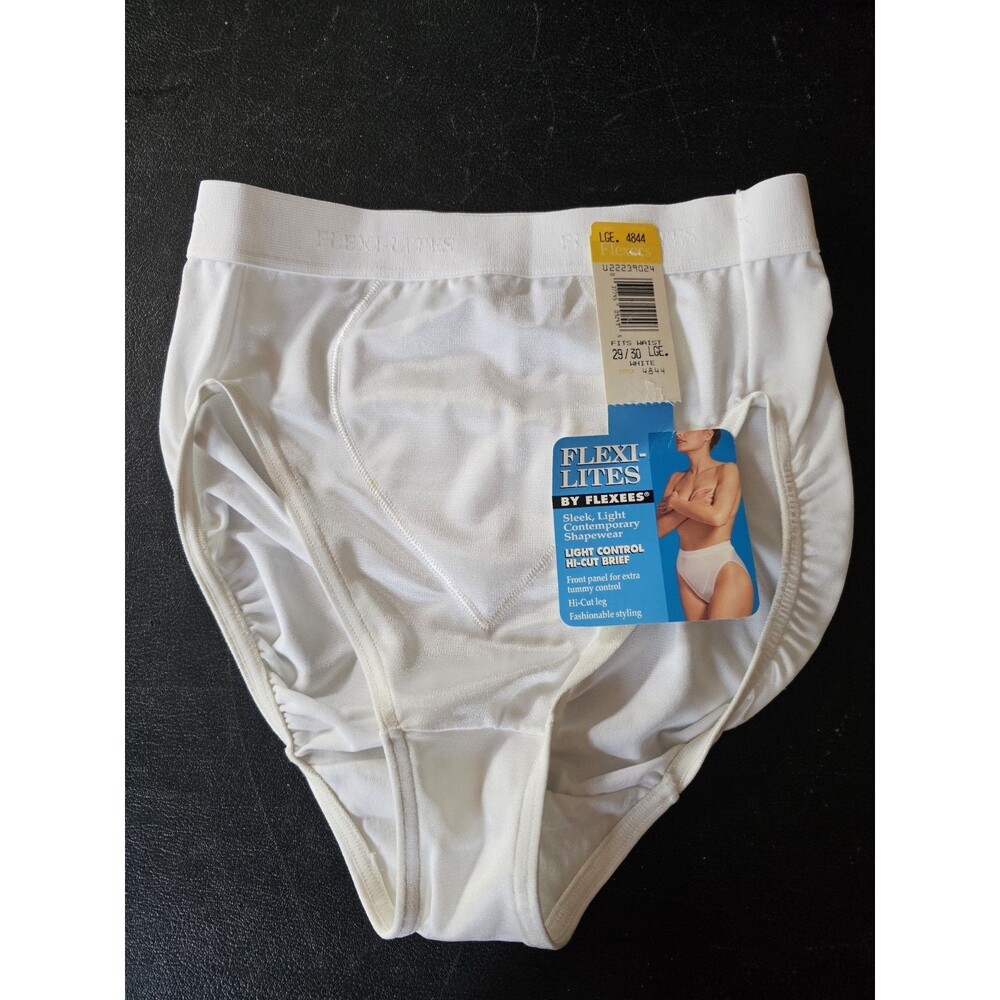 Flexees Flexi Lites Shapewear Brief Panty White Light Control Size Large NWT
